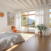 Custom Semi Sheer Linen Curtain Panel for Bedroom